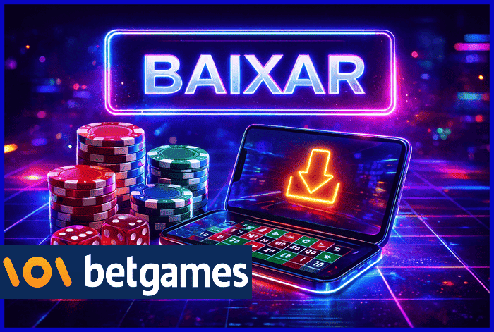 Imagem promovendo o app oficial da BETGAMES para mobile